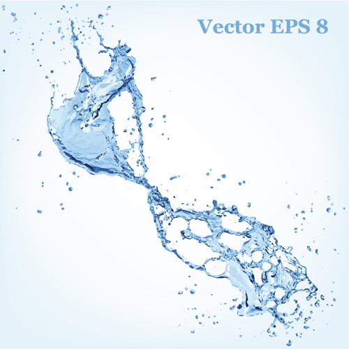 Transparent water splash effect vector background 13