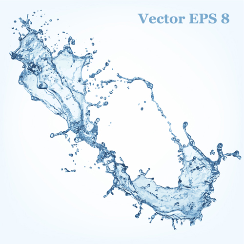 Transparent water splash effect vector background 17