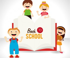 Vector background school elements illustration 01