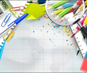 Vector background school elements illustration 03