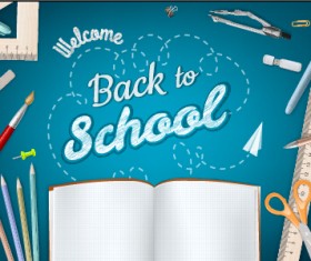 Vector background school elements illustration 05