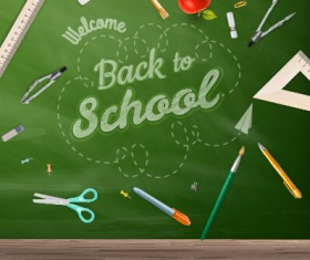 Vector background school elements illustration 07