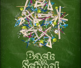 Vector background school elements illustration 08