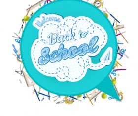 Vector background school elements illustration 09