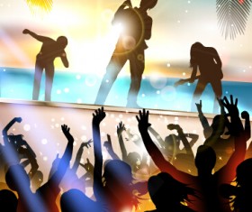 Vector flyer summer night party design material 01