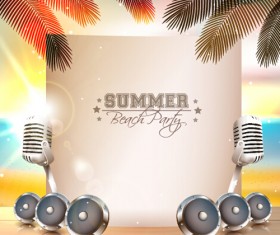 Vector flyer summer night party design material 04