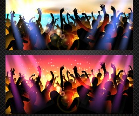 Vector flyer summer night party design material 05
