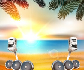 Vector flyer summer night party design material 06