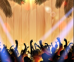 Vector flyer summer night party design material 08