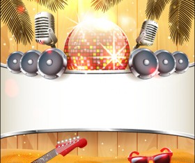 Vector flyer summer night party design material 09