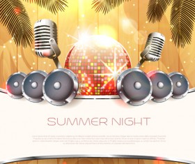 Vector flyer summer night party design material 10