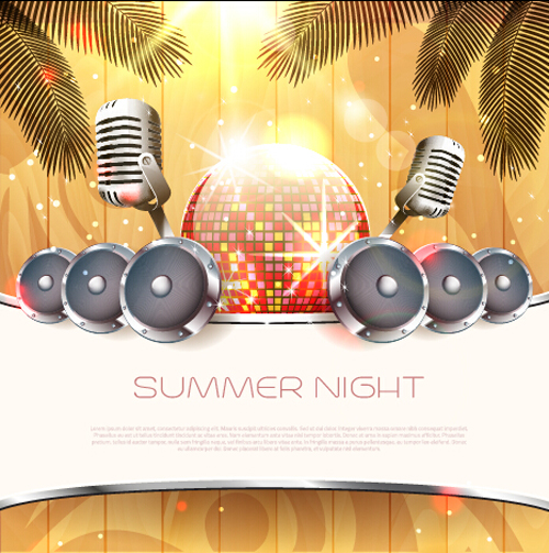 Vector flyer summer night party design material 10