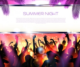 Vector flyer summer night party design material 11