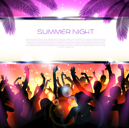 Vector flyer summer night party design material 11