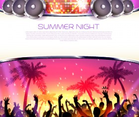 Vector flyer summer night party design material 14