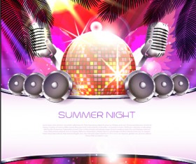 Vector flyer summer night party design material 15