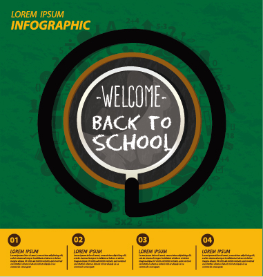 Vector infographic back school material