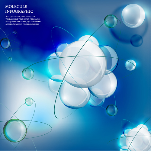 Vector molecule infographics template set 02