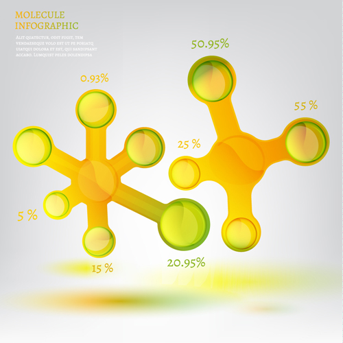 Vector molecule infographics template set 05
