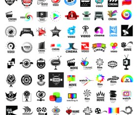 Video with movie logos creative design vector