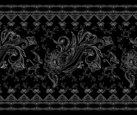 Vintage floral ornate with black background vector 02