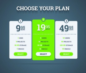 Website pricing plans banners vector material 01