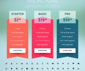 Website pricing plans banners vector material 04