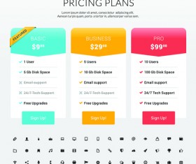 Website pricing plans banners vector material 05