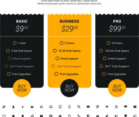 Website pricing plans banners vector material 06