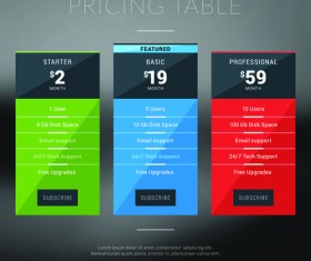 Website pricing plans banners vector material 07