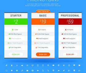 Website pricing plans banners vector material 08