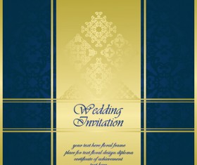 Wedding Invitation Card vintage styles vector 01