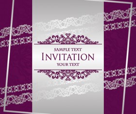 Wedding Invitation Card vintage styles vector 03
