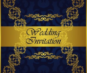 Wedding Invitation Card vintage styles vector 04