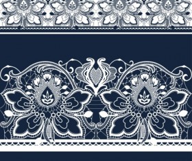 White lace with blue background vector