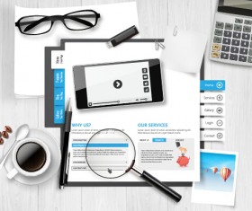 Work desktop template design vector 06