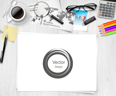 Work desktop template design vector 09