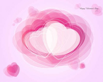 Abstract background with pink hearts vector