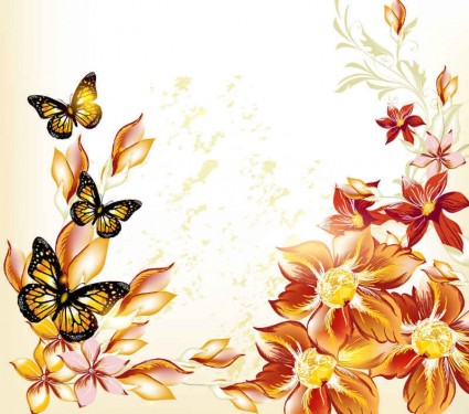 Beautiful flowers background art vector 03