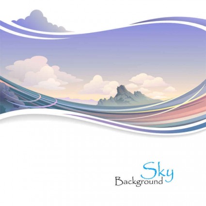 Nature sky scenery vector background 02