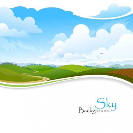 Nature sky scenery vector background 03