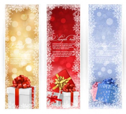 Vector christmas gift banners graphics