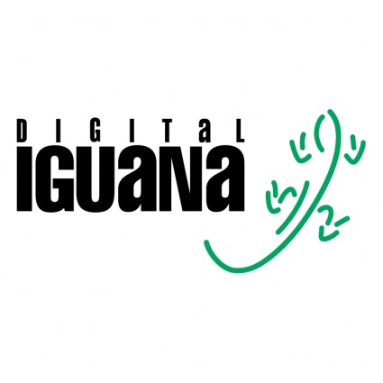 Digital iguana creative logo vector