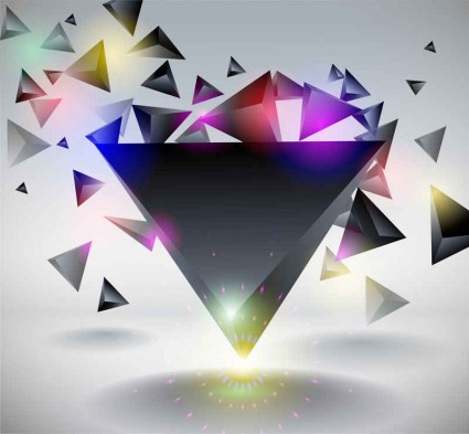 3D triangle abstract vector background