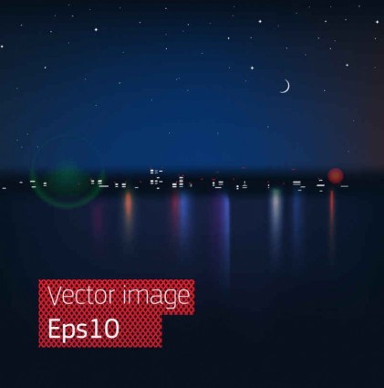 Gorgeous night view vectors 01