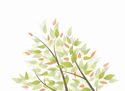 Green leaves graphic art background shiny vector