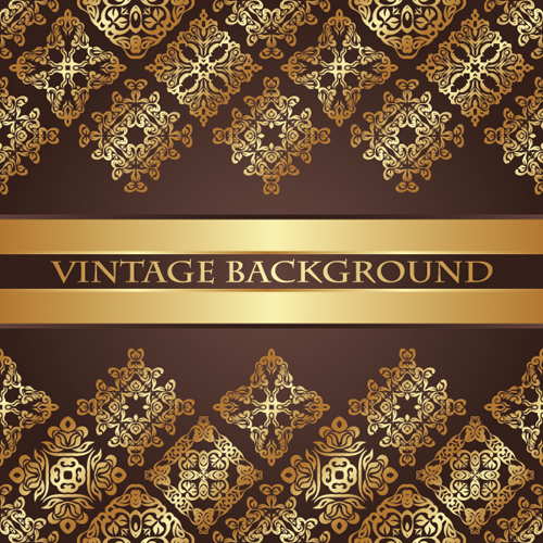 luxurious vintage backgrounds gold vector 01
