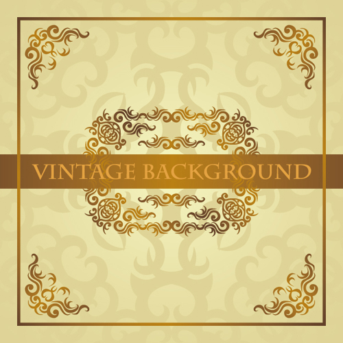 luxurious vintage backgrounds gold vector 02