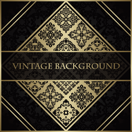 luxurious vintage backgrounds gold vector 03