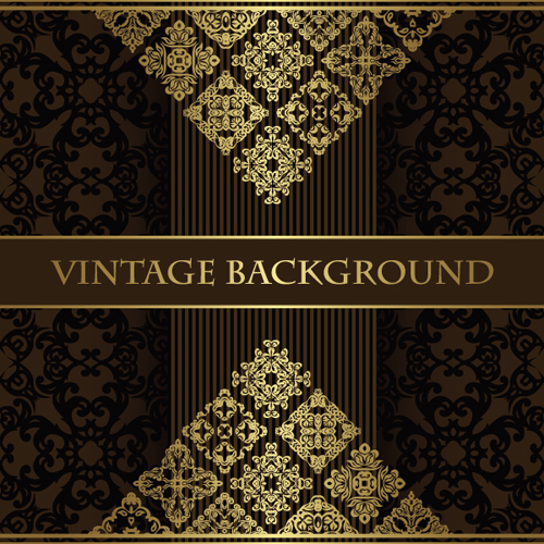 luxurious vintage backgrounds gold vector 05